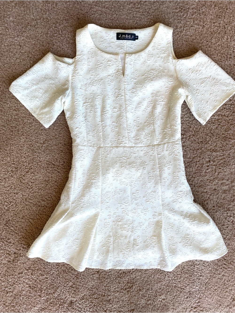 Vintage Elegant Cold-Shoulder Fit&Flare Dress